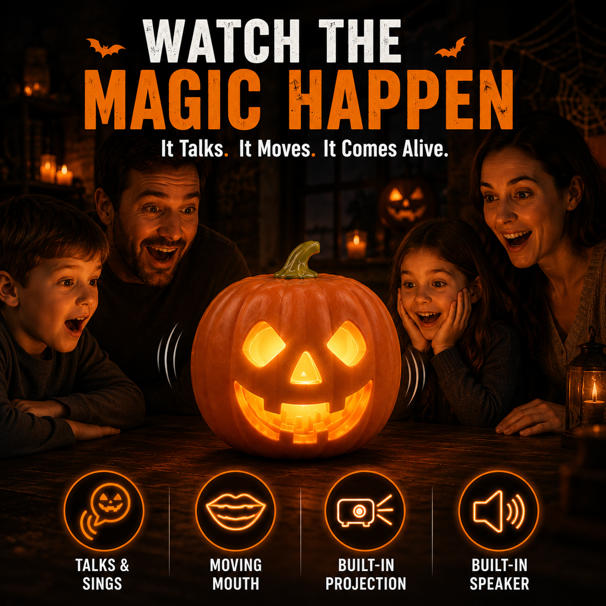 Jabberin' Jack Animated Talking Pumpkin